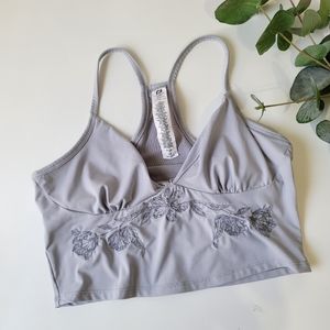 Rare Fabletics longline floral embroidered bralette bra
